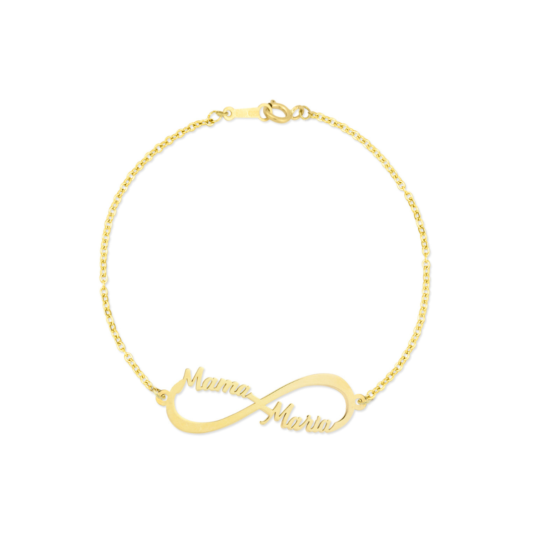 INFINITO name bracelet with 2 names 750 yellow gold-0