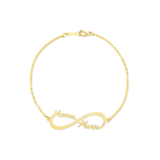 INFINITO name bracelet with 2 names 750 yellow gold-0